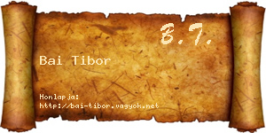 Bai Tibor névjegykártya